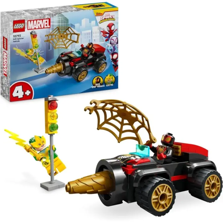 LEGO 10792 Marvel Spidey y su Superequipo Vehículo Perforador Coche de Spider-Man y 2 Minifiguras Miles Morales y Electro 24L10792 - 1