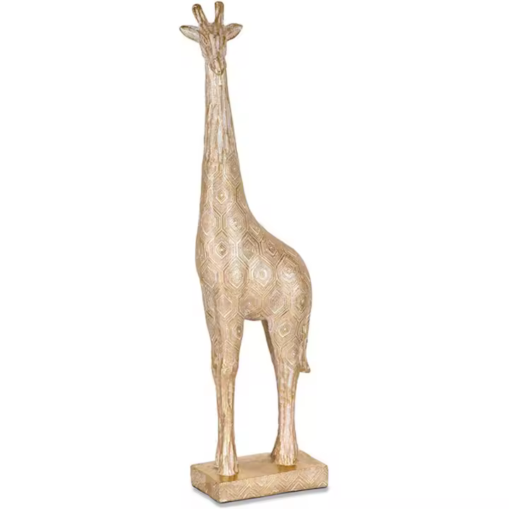 Presume de Casa Jirafa de Resina Decorada en Tonos Dorados Sabanah - 47cm - 1