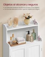 Armario de Baño, Mueble con 2 Puertas, 2 Estantes Ajustables, 30 x 60 x 100 cm, para Comedor, Cocina, Salón - details 3