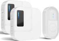Timbre inalámbrico resistente a Agua, altura de 300 m, a Pilas, con 2 receptores, resistente a Agua, 55 melodías ajustables, 5 niveles de volumen e indicador LED. - details 0