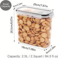 Juego De 3 Contenedores De Almacenamiento Para Cereales Airtight BPA Free Limpieza En Lavavajillas Con Bolígrafo Y Etiquetas Capacidad 2.5L/4L - details 1