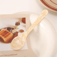 Cuchara De Postre Retro De Acrílico De Grado Alimenticio Con Patrón De Mármol Cortador De Queso Y Mermelada Para Helado Y Pasteles - details 1