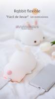 Lámpara De Noche LED RGB Con Sensor De Toque Conejo Silicona 16 Colores Recargable Para Niños Regalo De Fiestas Luz De Bunny - details 11