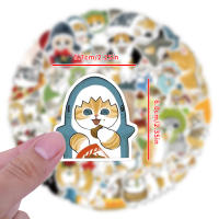 55PCS Pegatinas De Gato Cartoon Kawaii Mofusand Para Decoración De Skateboard Luggage Guitarra Y Teléfono Material De Papel Sintético - details 2