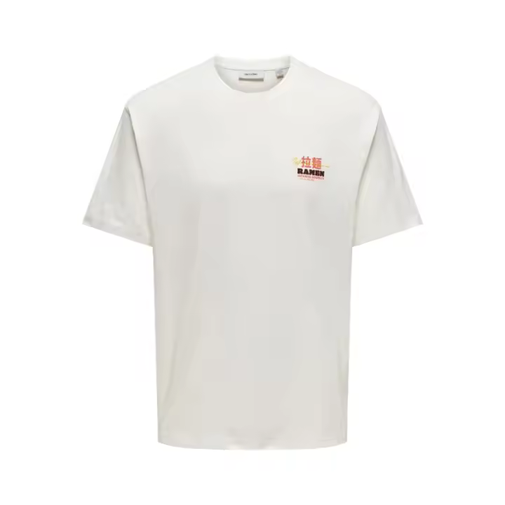Camiseta básica Only para hombre 22030583 color blanco - 1