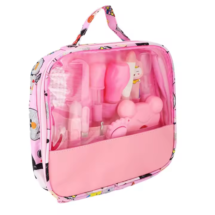SSITO - Juego de Pieza Manicura Uñas Bebé - 13 Uds - Cuidado Diario Personal - Color Rosa - 1