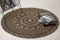 Parentesi Quadra - ALFOMBRA YUTE STAMPATO BLACK, Ø90CM - details 6