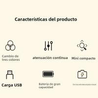 Lámpara De Noche LED Recargable Toque Para La Cama Con 3 Colores Iluminación Suave Para Lectura Y Protección Ocular En El Dormitorio - details 1