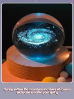 Lámpara De Noche Galaxia Planetaria 3D Cristal Ball Iluminación Decorativa Para El Hogar Regalos Maravillosos Forma Redonda Incluye Bombilla - details 1