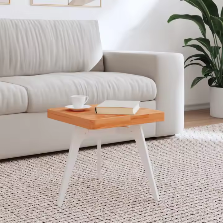 vidaXL Tablero de mesa cuadrado de madera maciza de haya 40x40x4 cm - 1