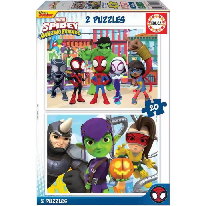 PUZZLE 2X20 PIEZAS SPIDEY & AMAZING FRIENDS DE EDUCA - 1