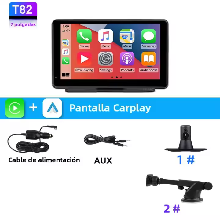 Monitor De Coche JMCQ Con Carplay Y Android Auto Pantalla Inteligente Multimedia Video Player MP5 GPS AUX 2Din Tamaño 7/9/10 Pulgadas - 1