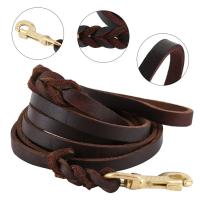 Correa De Perro De Cuero Genuino 2/3M Para Entrenamiento Y Caminar Resistente Y Suave Para Perros Medianos Y Grandes Color Marrón - details 3