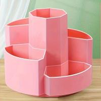 Organizador De Escritorio Giratorio De 360 Grados Con 7 Slots Para Lápices Y Bolígrafos En Plástico Verde/Rosa Rojo - details 6