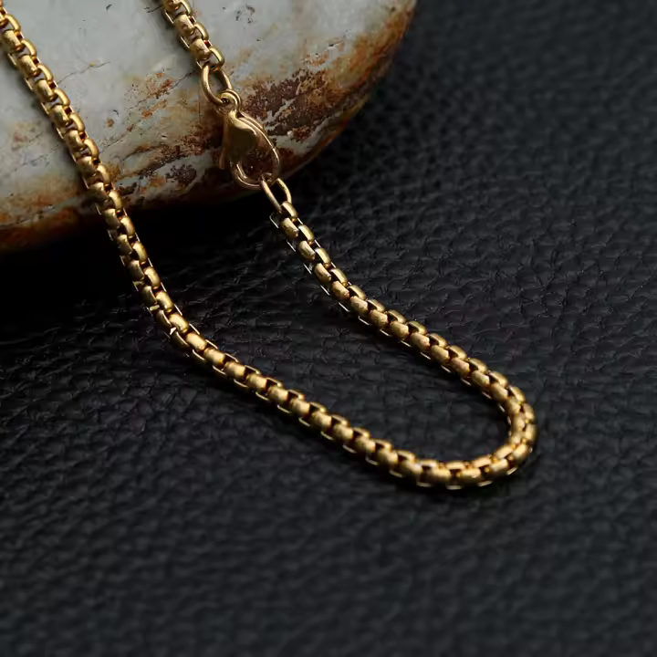 Cadena De Correa Clásica De Acero Inoxidable 3mm Encanto Moda Para Joyería Unisex Color Oro/Black/Aceite 50cm/60cm/70cm - 1