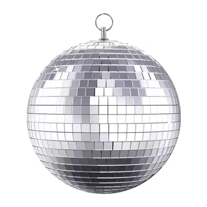 Bola De Espejo De Vidrio Reflector 8 Pulgadas Brillante Para Decoración De Escenario KTV Bola De Disco Rotativa Efecto De Iluminación Profesional - 1