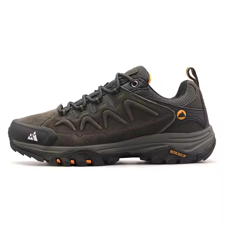 Zapatos De Senderismo Para Hombres HIKEUP De Cuero Suela De Goma Antideslizante Transpirables Malla Superior Tamaño 40-45 Color Negro Verde Caqui Gris - 1