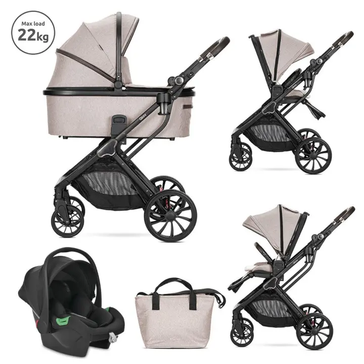 LORELLI Trio GLORY - Carrito de Bebé Glory con Capazo y Silla Reversible - 1