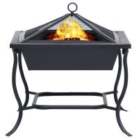 vidaXL Brasero de acero negro 42x42x45 cm - details 2