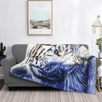 Manta De Tigre Blanco Suave Y Cálida De Poliéster Para Sofá Y Cama Estilo Americano Con Estampado De Noche Estrellada Manta Portátil Para Todas Las Estaciones - details 8