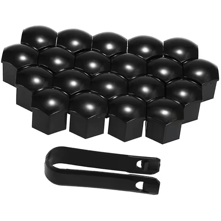20 tapas universales para tuercas de rueda de 21 mm, color negro - 1