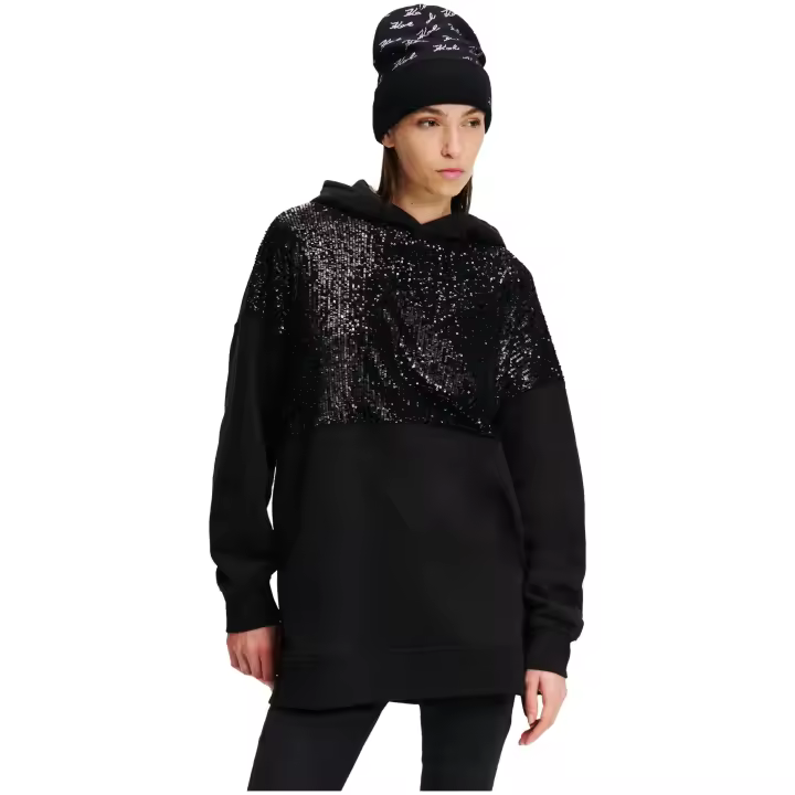 KARL LAGERFELD - Sudadera Oversize de Capucha con Lentejuelas Color Negro - 1