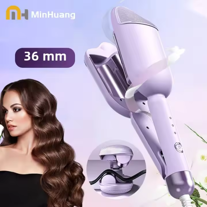 Rizador De Pelo Eléctrico 36mm Grande Onda Cepillo De Estilo Cerámico Rizado Duradero Herramienta De Peinado Rizador De Manguera - 1