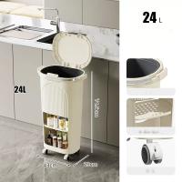 Cubo de Basura de Control de Olores de Doble Capa Extra Grande - Espacioso, Operado con Pedal, Separación Húmedo/Seco, Tapa Incluida, Perfecto para Almacenamiento y Organización en el Hogar - details 8