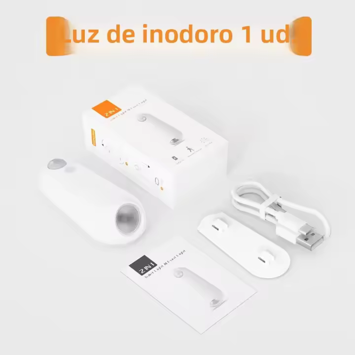Lámpara De Noche LED Con Sensor De Movimiento Recargable Para Inodoro Dormitorio Pasillo Escaleras Armario Baño Luz De Pie - 1