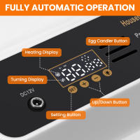 10/15/24/36 huevos Incubadora totalmente automática para, giro automático de los huevos, control de temperatura, adición automática de agua, incubadora para huevos de aves de corral con iluminación LED y doble alimentación - details 0