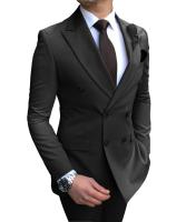 Traje De Negocios Para Hombre 2 Piezas Ajustado Popular Para Fiestas Y Bodas Material De Algodón Y Poliéster Estilo Casual - details 3