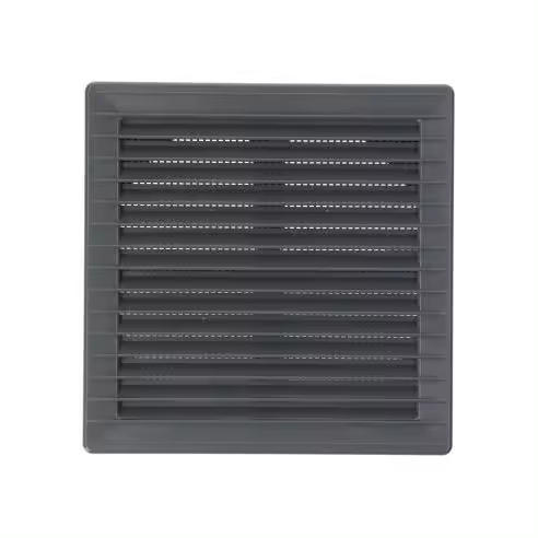 EDM Rejilla de Ventilación Cuadrada Ajustable con Mosquitera ABS Gris - 87725 Rejilla de ventilación Accesorios Varios Bricolaje Rejilla - 1
