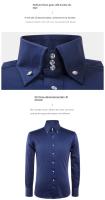 Camisa De Hombre De Alta Gama Con Botones De Cristal Cuello Alto Manga Larga Elástica Para Negocios Y Ocasiones Casual - details 4