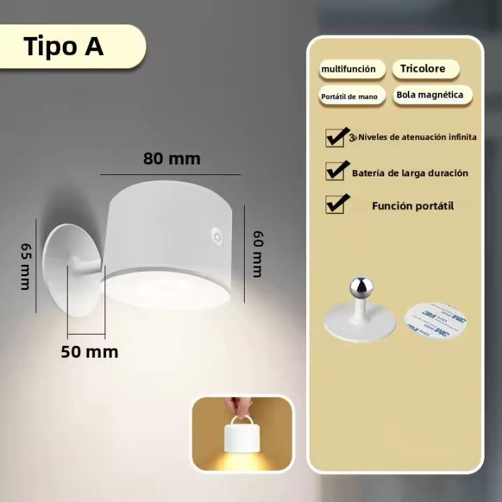 Lámpara De Escritorio LED Recargable Tipo-C 3 En 1 Multifuncional Para Estudio Oficina Y Dormitorio Con Luz Nocturna Y Control Remoto - 1