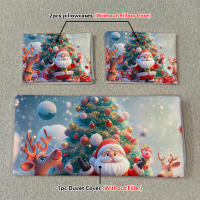 Set De Edredón Y Fundas De Almohada De Navidad Kawaii Con Dibujos De Ciervo Y Viejo 3 Piezas Funda De Edredón Y 2 Fundas De Almohada 100% Poliéster 90gsm - details 4