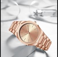 Reloj De Pulsera De Lujo Para Hombres Y Mujeres En Color Rosa Oro Con Correa De Acero Inoxidable Y Cierre De Seguridad Reloj De Moda Negra Resistente Al Agua De 40mm - details 3