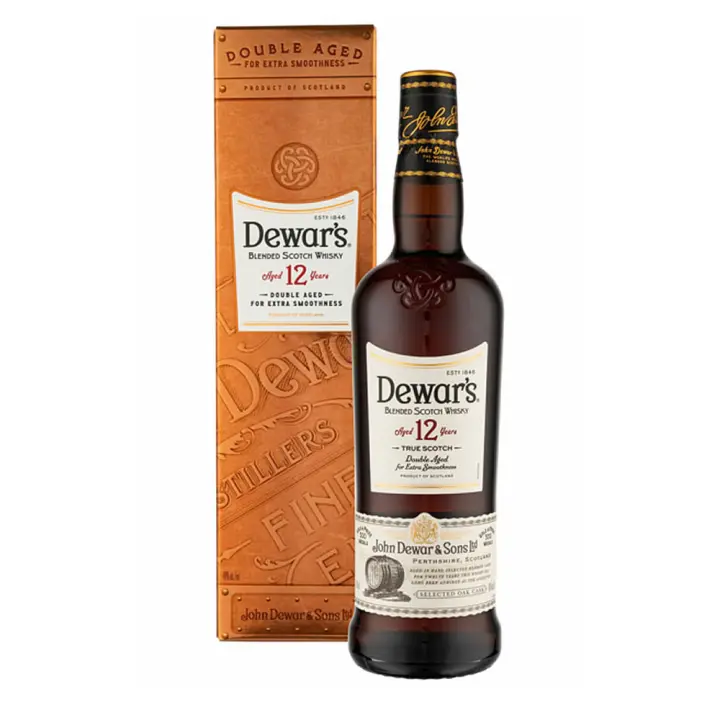 Whisky Dewar's 12 Años Double Aged - Botella 70 CL - Escocés Blended - 40% - 1