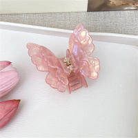 Pinza De Mariposa Dual Gradiente Para Mujer Accesorio De Cabello Coreano Dulce Y Elegante Pinza De Mordaza De Cocodrilo Para Niñas - details 6