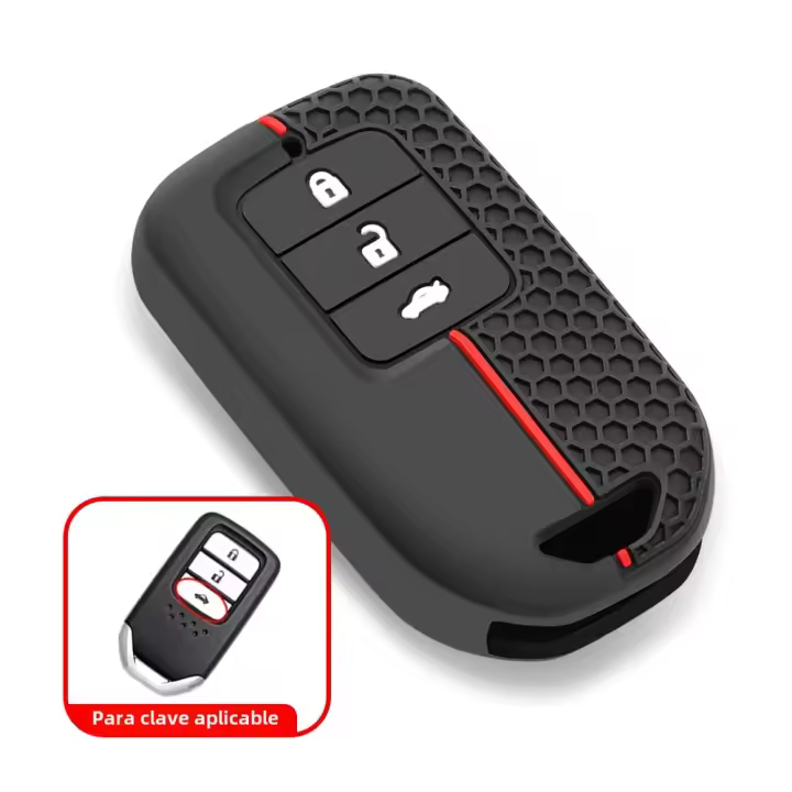 Funda De Llave De Coche De Silicona Para Honda Fit Vezel City Civic Jazz BRV HR-V Shuttle GP8 Carcasa Protectora Con Llavero - 1