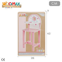 WOOMAX - Trona de juguete, de madera, 25x20x55 cm, rosa y blanca, ecológica, para muñecas 30-40 cm, muebles de juguete, +3 años - details 5