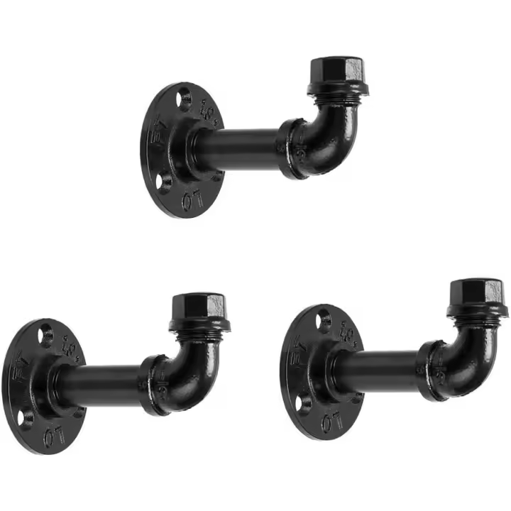 3 piezas Estilo Vintage Gancho de Hierro industrial para Colgar Abrigos y sombreros, percha de estilo retro Montada en la pared para Ropa, toallas, bolsas, Paraguas, decoración de Casas Antiguas - 1