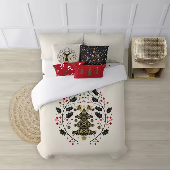 BL BELUM - Funda nórdica navidad 50% algodón - 50% poliéster- Funda nórdica con botones Laponia 1 - Funda Nórdica Extrasuave - Funda Nórdica 100% Made in Spain - 1