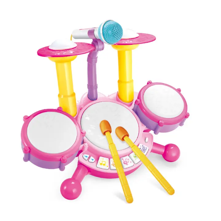 Juego de Instrumentos Musicales para Bebés y Niños Pequeños Set de Tambores para Bebés Actividades de Aprendizaje con Micrófono para Niñas Regalos Educativos - 1
