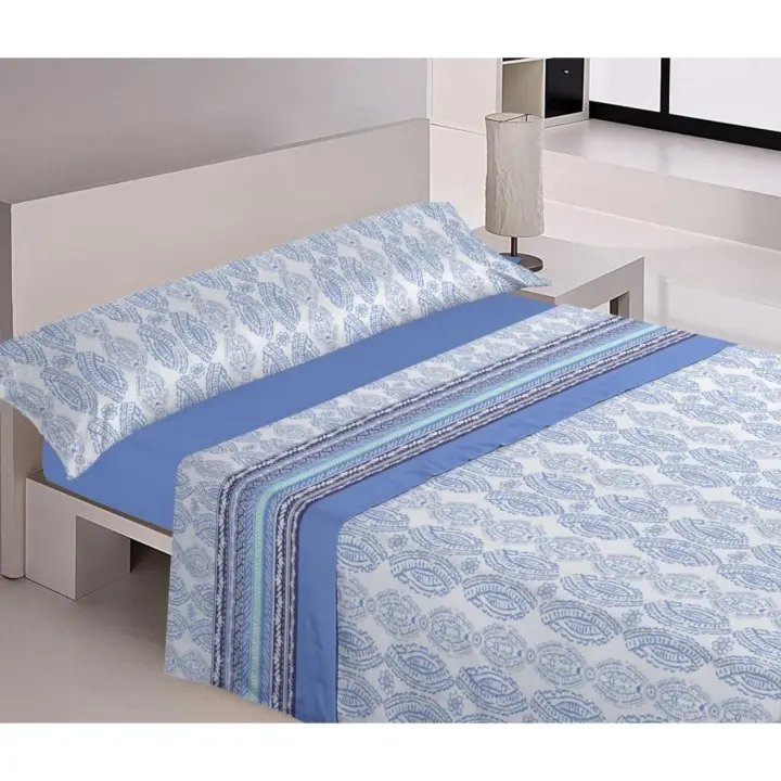 Mercatienda.es Sábanas cama 150cm verano-Suaves y Económicas de Microfibra Anti-perli - Lavanda Azul. - 1