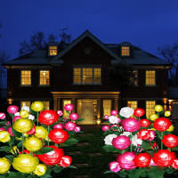 Luces Solares Para Jardín Con 5 Cabezas Decorativas En Forma De Diente De León Y Rosa Iluminación LED Para Patio Exterior Decoración De Jardín - details 5