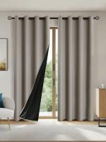 Cortinas De Blackout 100% Con Tope De Grommets Para Decoración De Hogar Sala De Estar Dormitorio Cocina Aislamiento De Luz Modernas - details 10