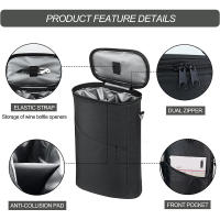 Bolsa térmica para vino, a prueba de fugas, acolchada, con asa y correa ajustable para el hombro. - details 4