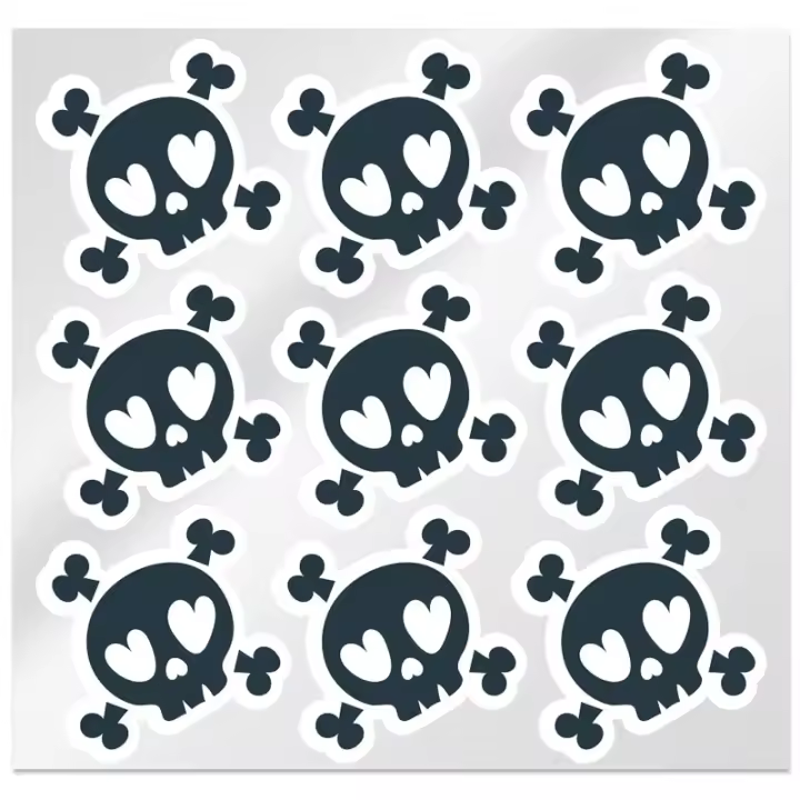 Conjunto de Pegatinas de Calaveras para Halloween | Set de Adhesivos Resistentes para Decoración de Envoltorios, Regalos y Creaciones DIY - 1