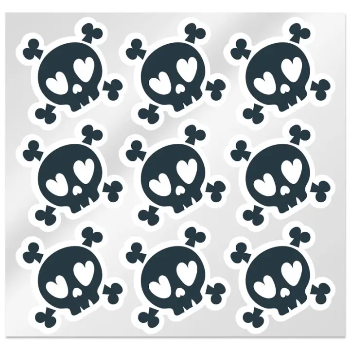 Conjunto de Pegatinas de Calaveras para Halloween | Set de Adhesivos Resistentes para Decoración de Envoltorios, Regalos y Creaciones DIY - 1