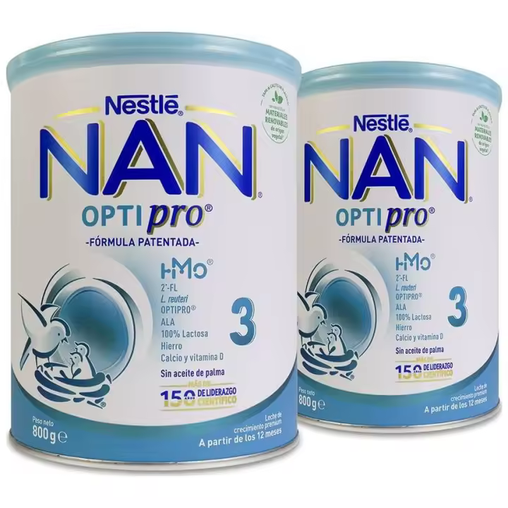Duplo Nestlé Nan Optipro 3 Leche Crecimiento, 800 G + 800 G - 1